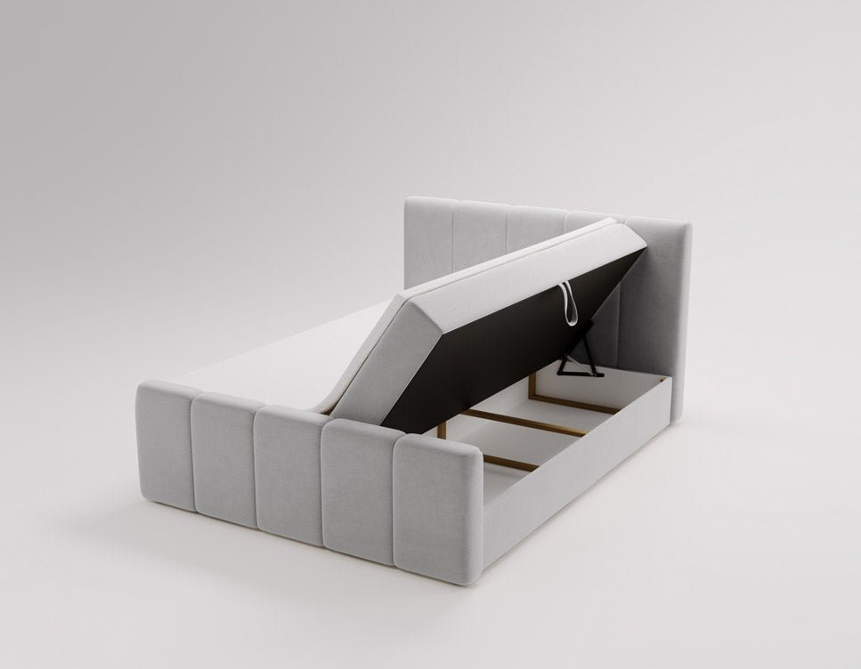 Lit boxspring Celeste Velours avec espace de rangement