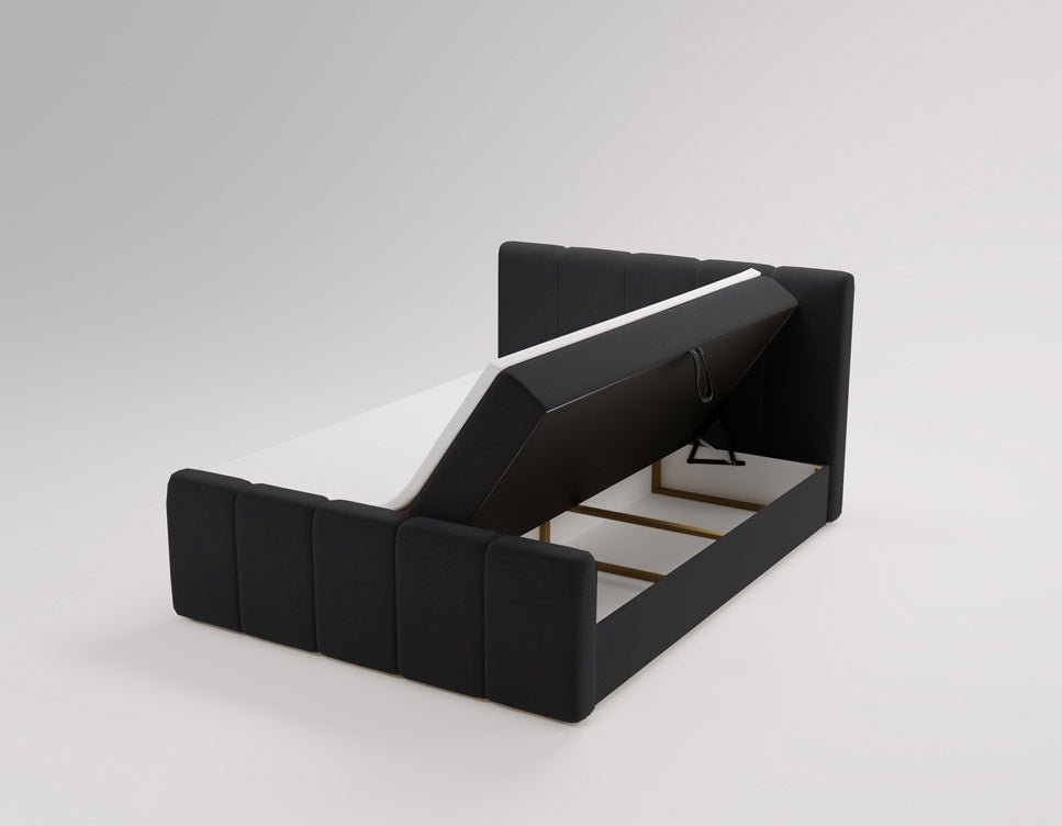Lit boxspring Celeste Velours avec espace de rangement