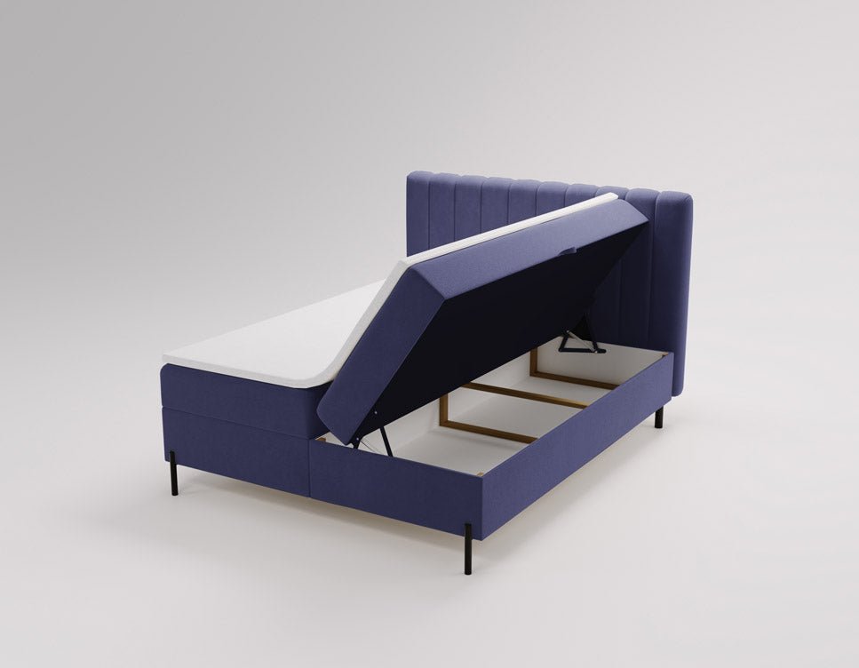 Lit boxspring Lumière en Velours avec espace de rangement