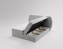 Lit boxspring Pure en Velours avec espace de rangement