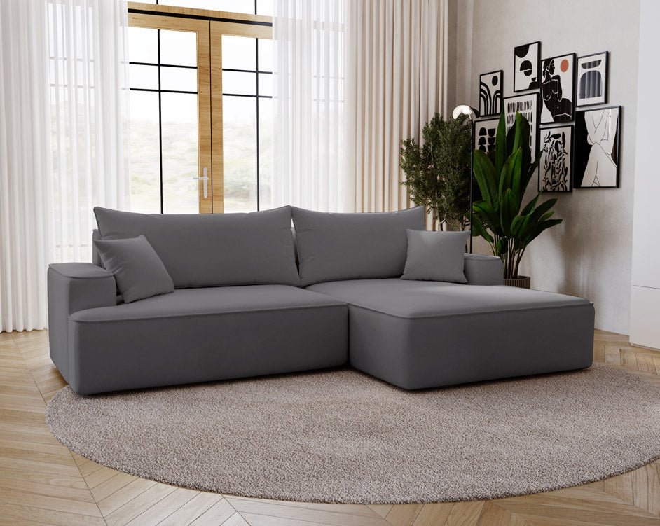 Canapé design Fresh en Velours avec fonction couchage et espace de rangement