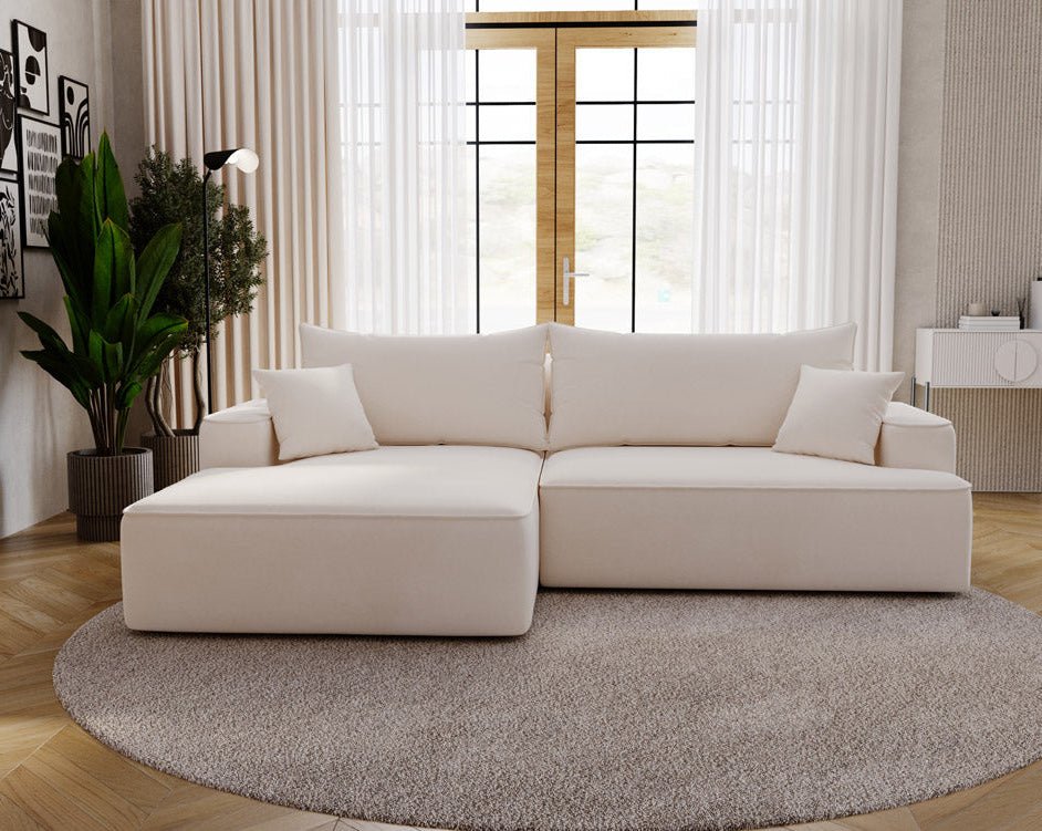 Canapé design Fresh en Velours avec fonction couchage et espace de rangement