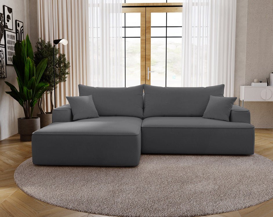 Canapé design Fresh en Velours avec fonction couchage et espace de rangement