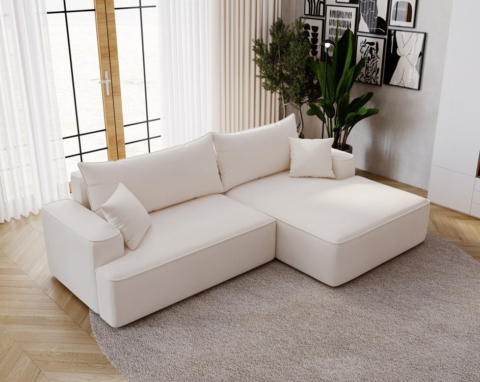 Canapé design Fresh en Velours avec fonction couchage et espace de rangement