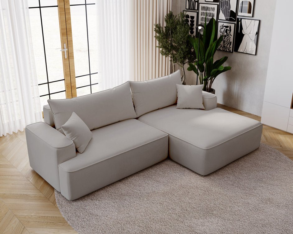 Canapé design Fresh en Velours avec fonction couchage et espace de rangement