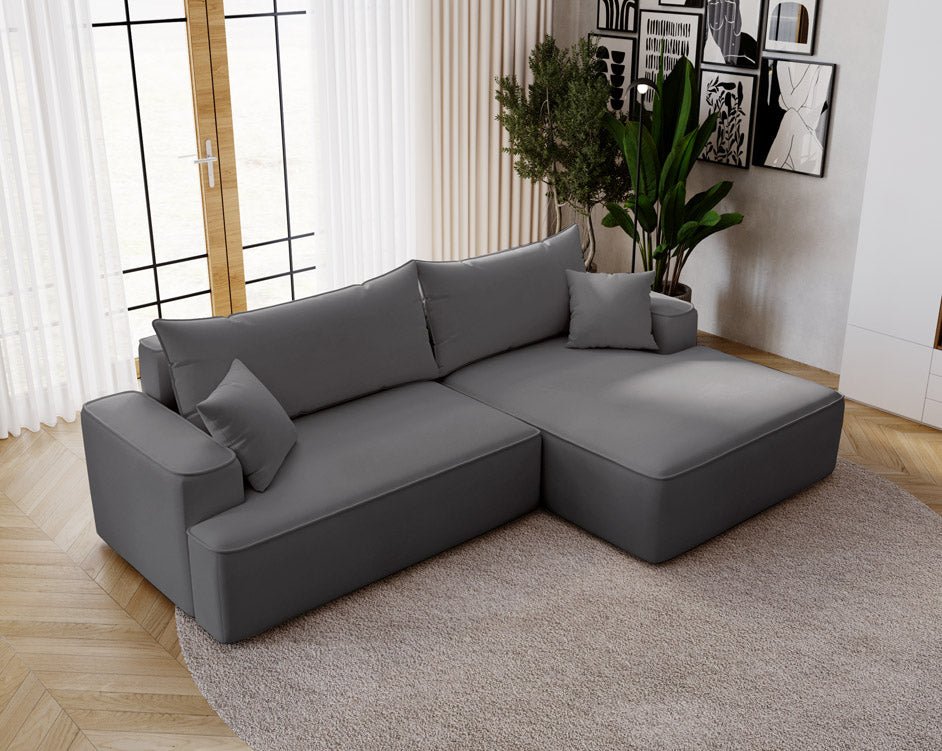 Canapé design Fresh en Velours avec fonction couchage et espace de rangement