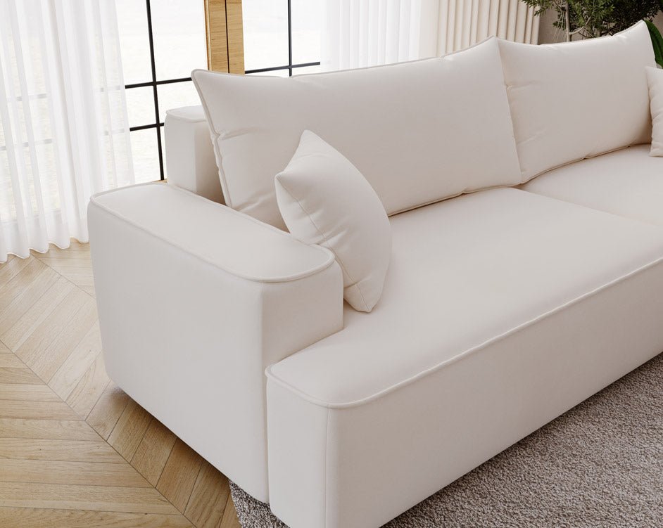 Canapé design Fresh en Velours avec fonction couchage et espace de rangement