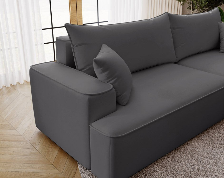 Canapé design Fresh en Velours avec fonction couchage et espace de rangement