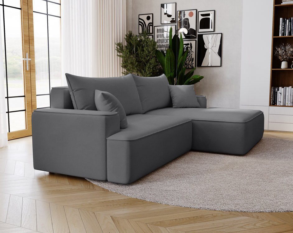 Canapé design Fresh en Velours avec fonction couchage et espace de rangement