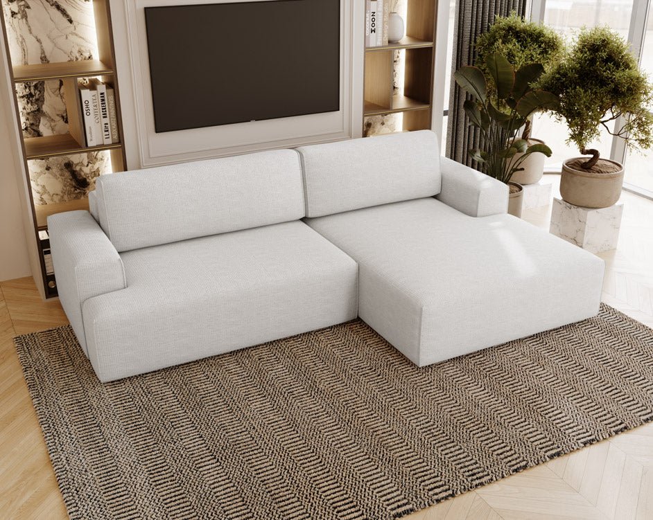 Designer Siena Bouclé Sofa with Sleeper Function and Storage