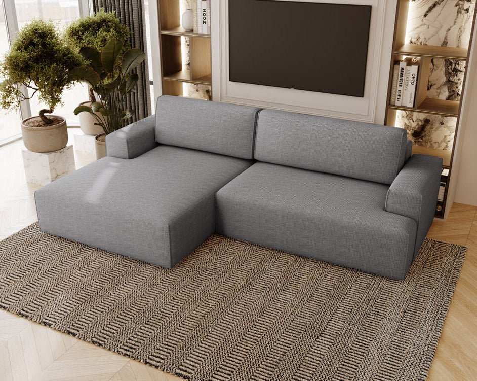 Designer Siena Bouclé Sofa with Sleeper Function and Storage