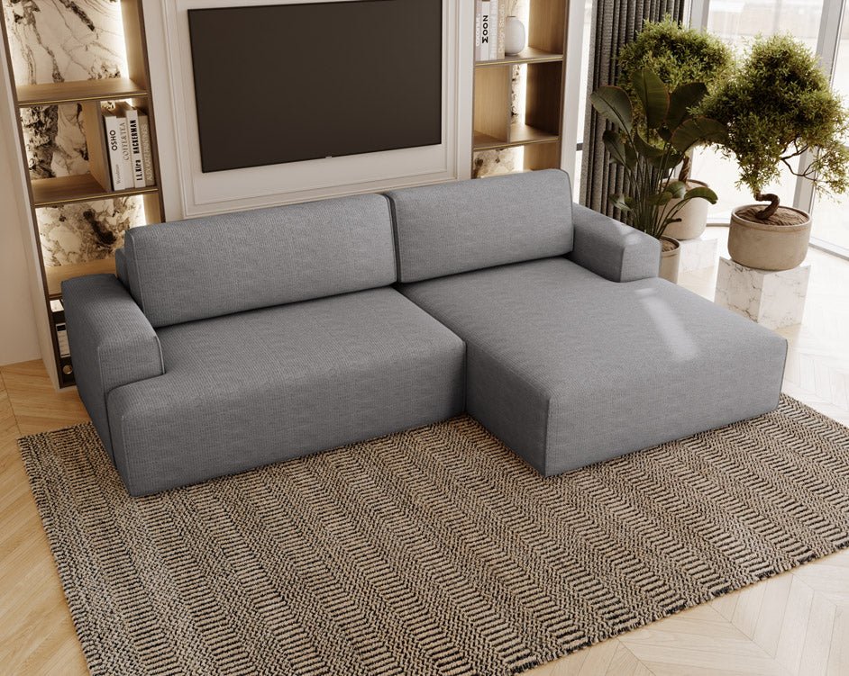 Designer Siena Bouclé Sofa with Sleeper Function and Storage