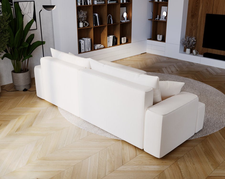 Canapé design Fresh en Velours avec fonction couchage et espace de rangement
