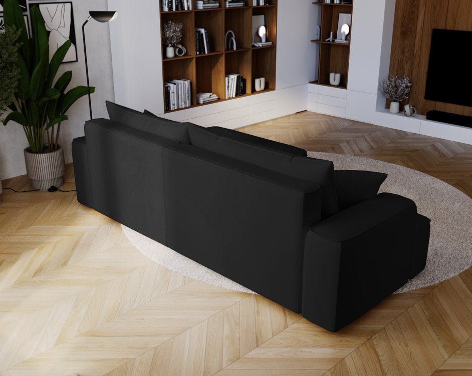Canapé design Fresh en Velours avec fonction couchage et espace de rangement