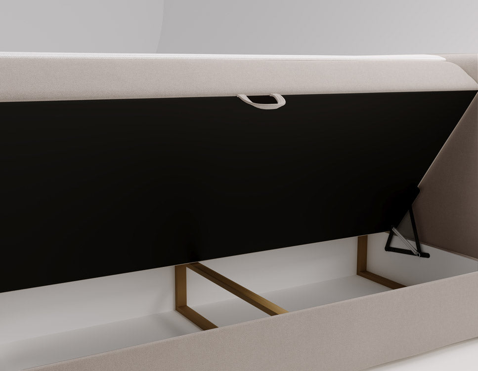 Lit boxspring Celeste Velours avec espace de rangement