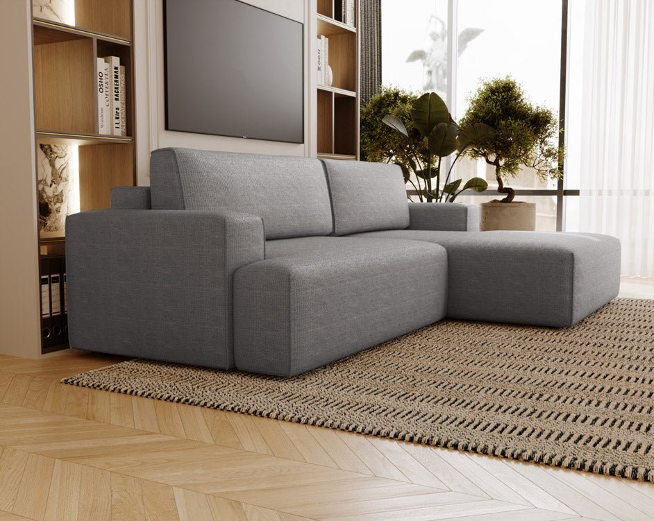 Designer Siena Bouclé Sofa with Sleeper Function and Storage