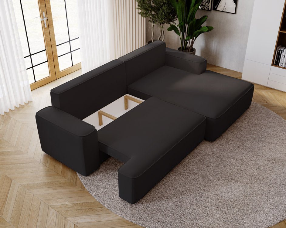 Canapé design Fresh en Velours avec fonction couchage et espace de rangement