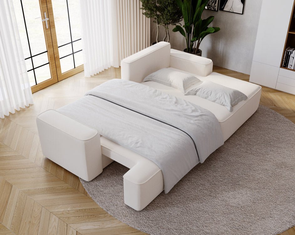 Canapé design Fresh en Velours avec fonction couchage et espace de rangement