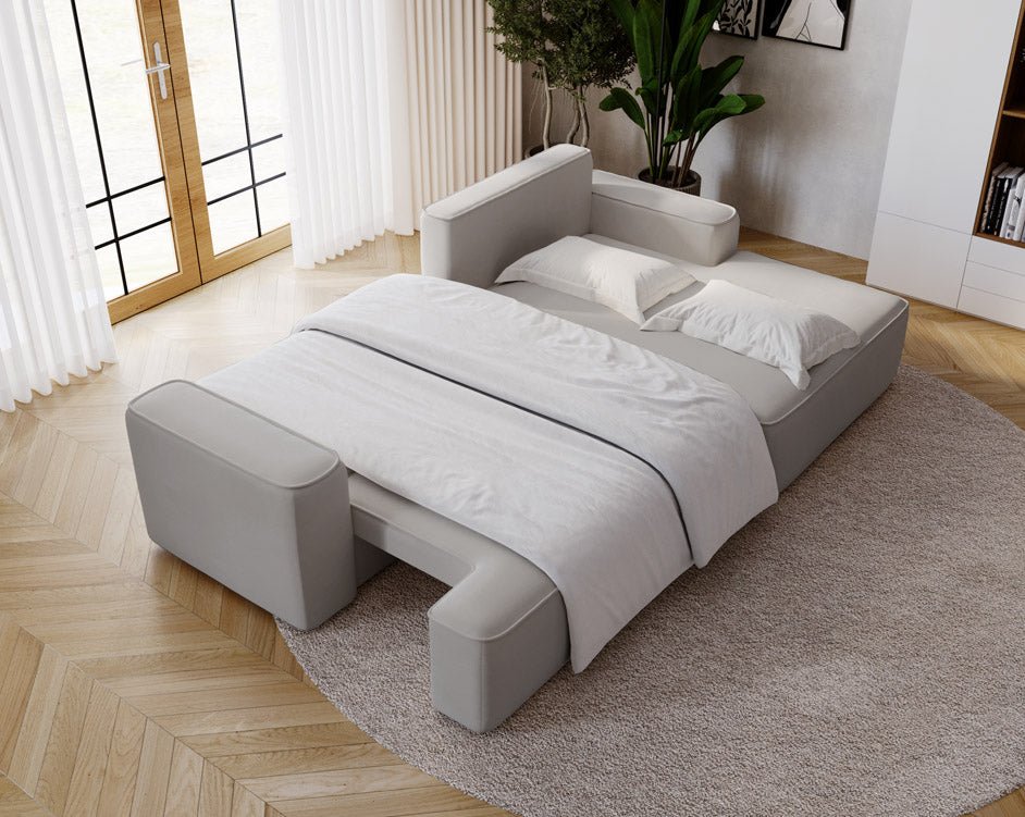 Canapé design Fresh en Velours avec fonction couchage et espace de rangement