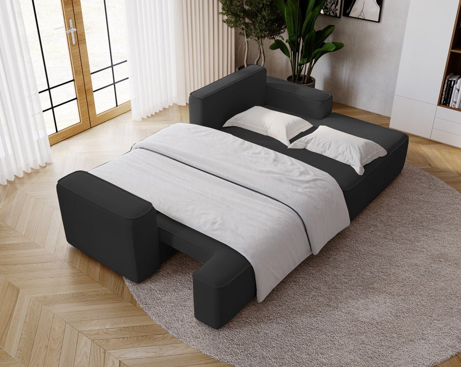 Canapé design Fresh en Velours avec fonction couchage et espace de rangement