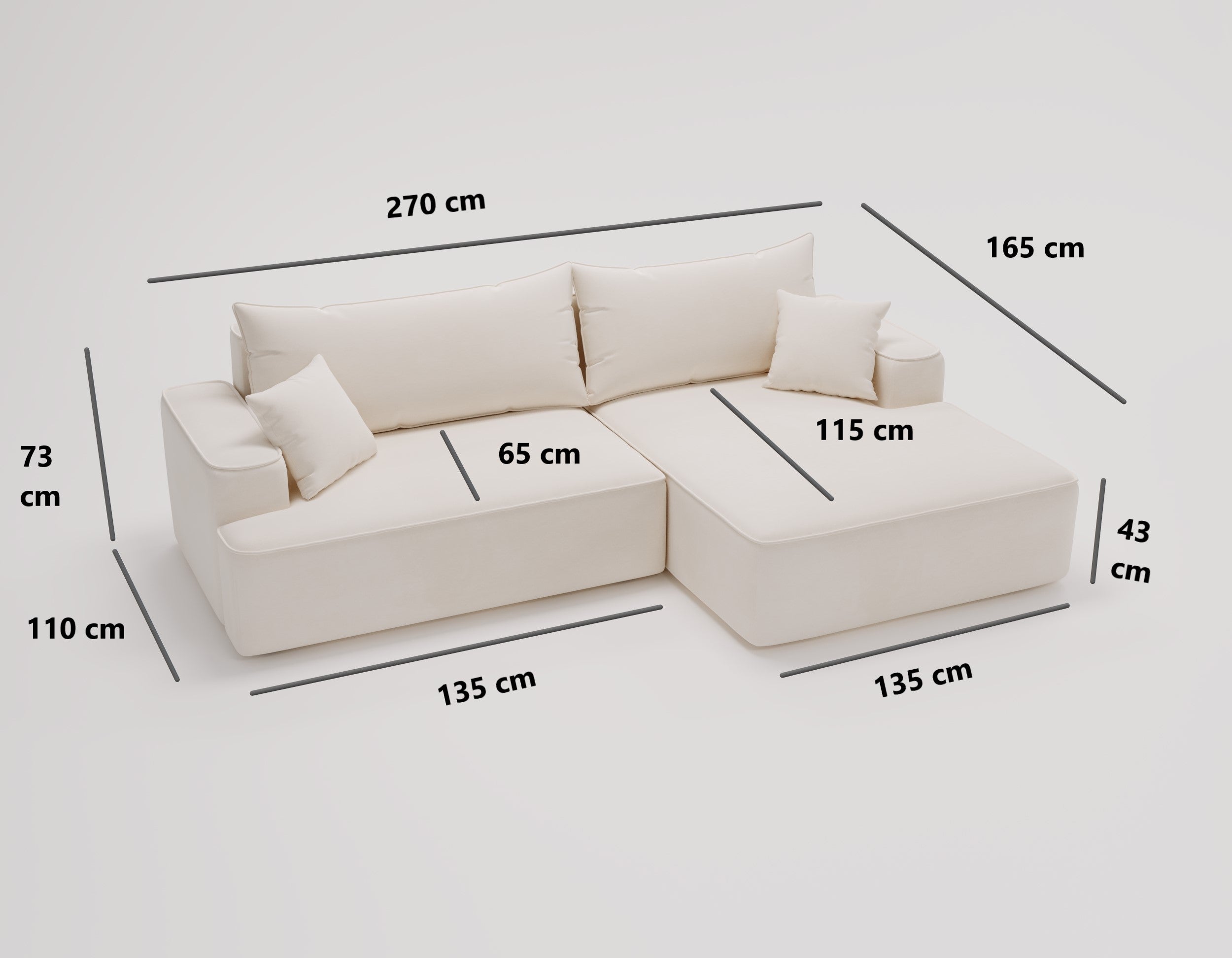Canapé design Fresh en Velours avec fonction couchage et espace de rangement