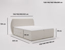 Lit boxspring Pure en Velours avec espace de rangement