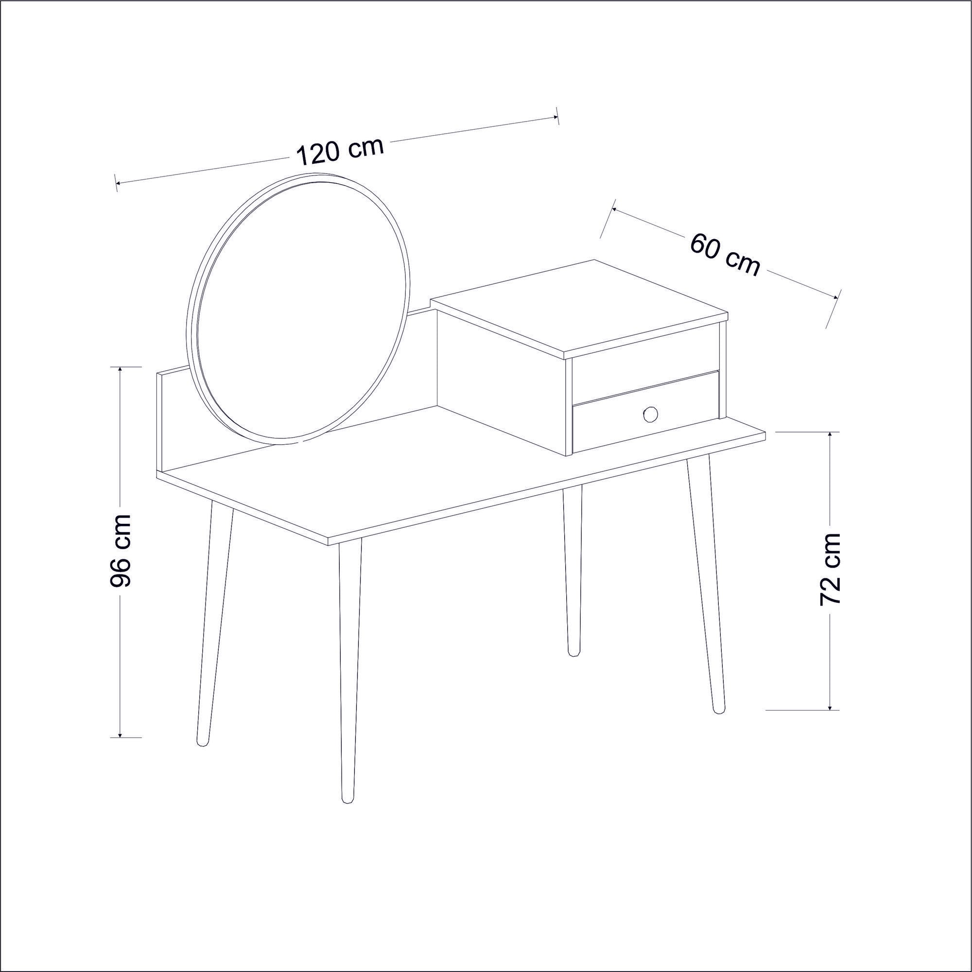 Coiffeuse design Angel incluant un miroir