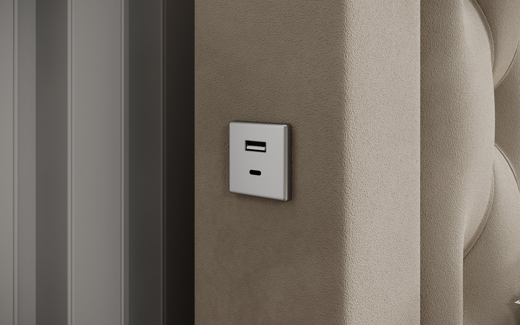 Lit design Ida avec RGB, USB et espace de rangement