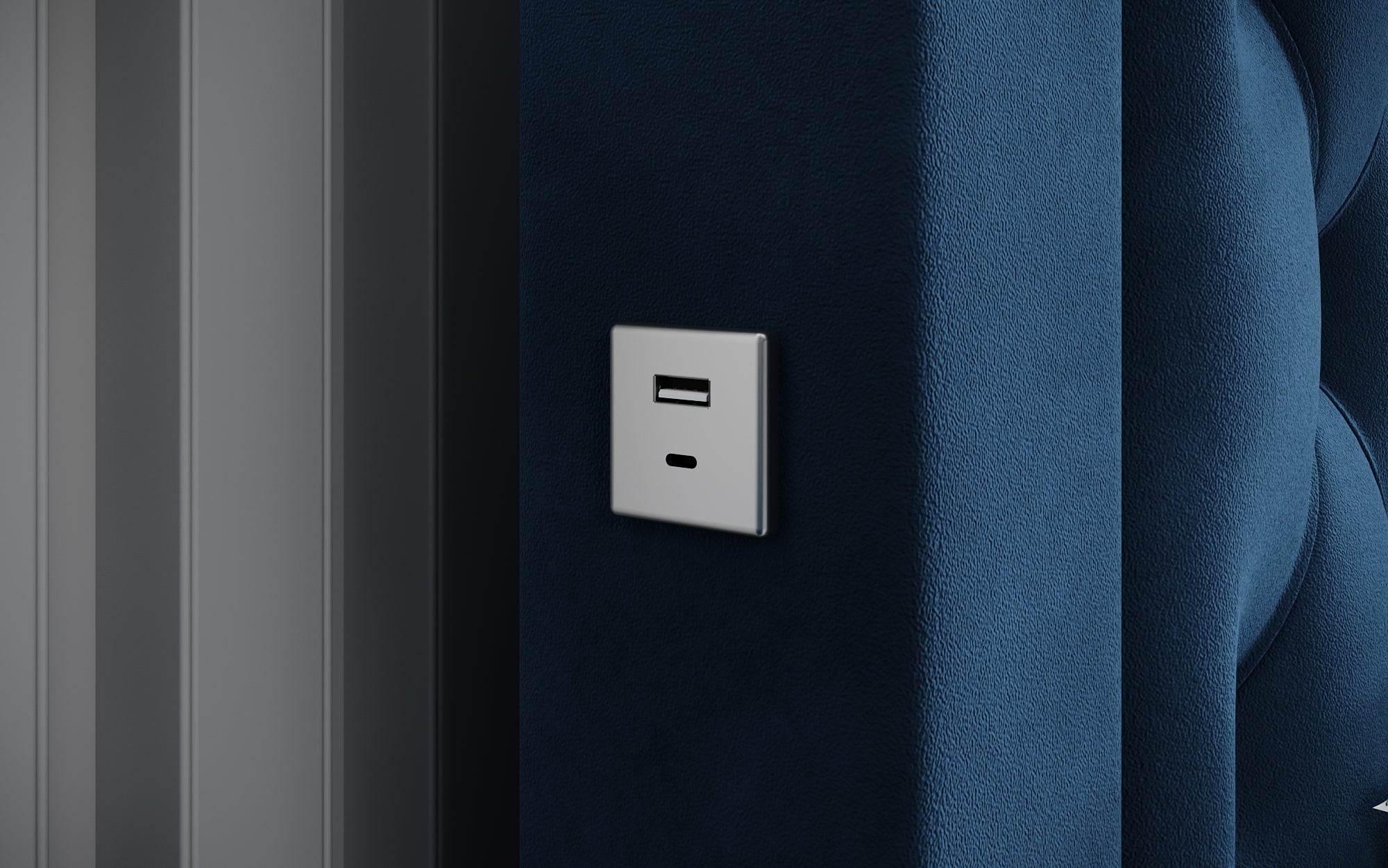 Lit design Ida avec RGB, USB et espace de rangement