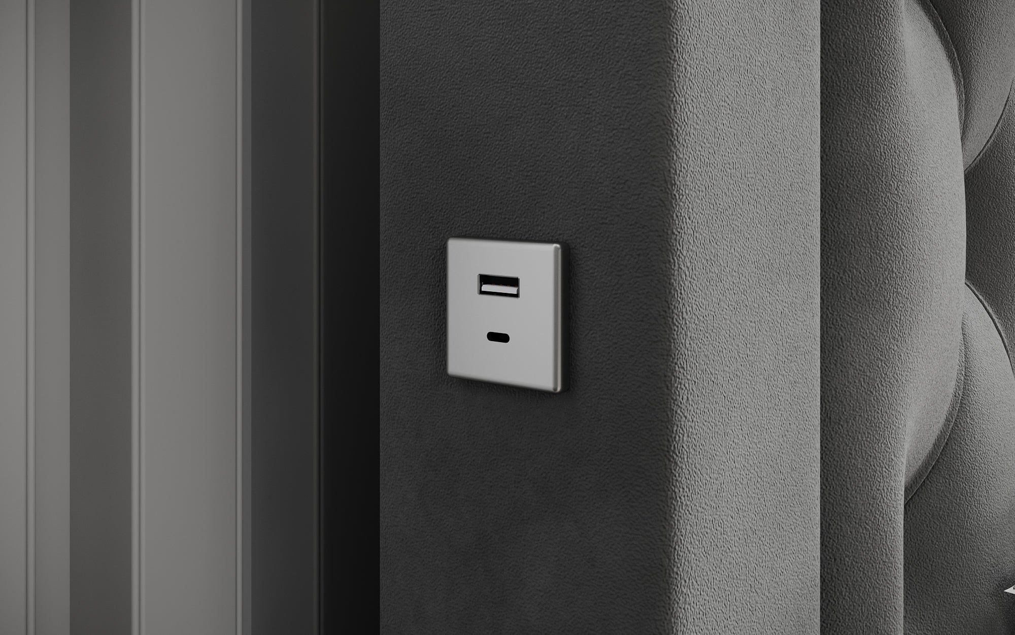 Lit design Ida avec RGB, USB et espace de rangement