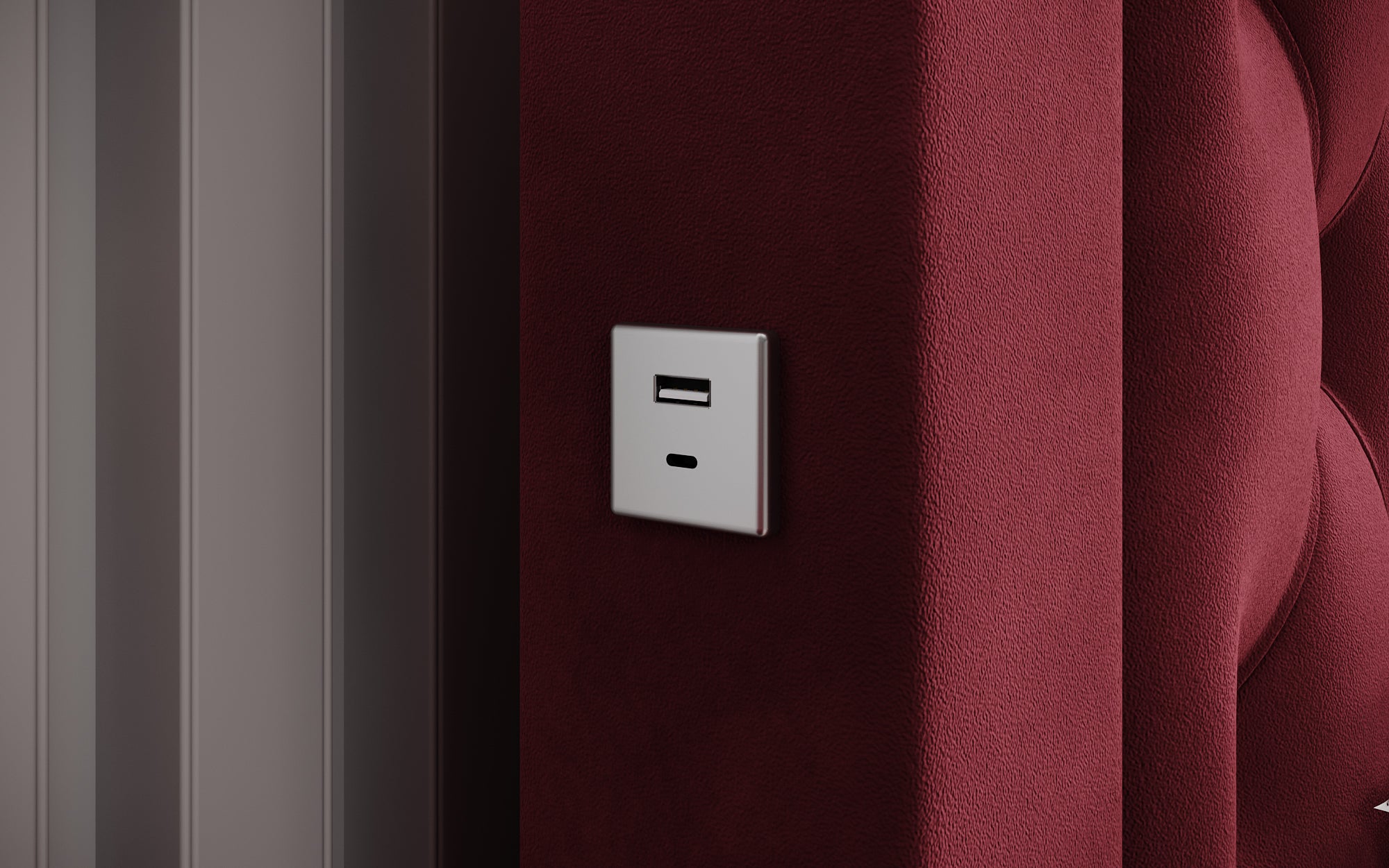 Lit design Ida avec RGB, USB et espace de rangement