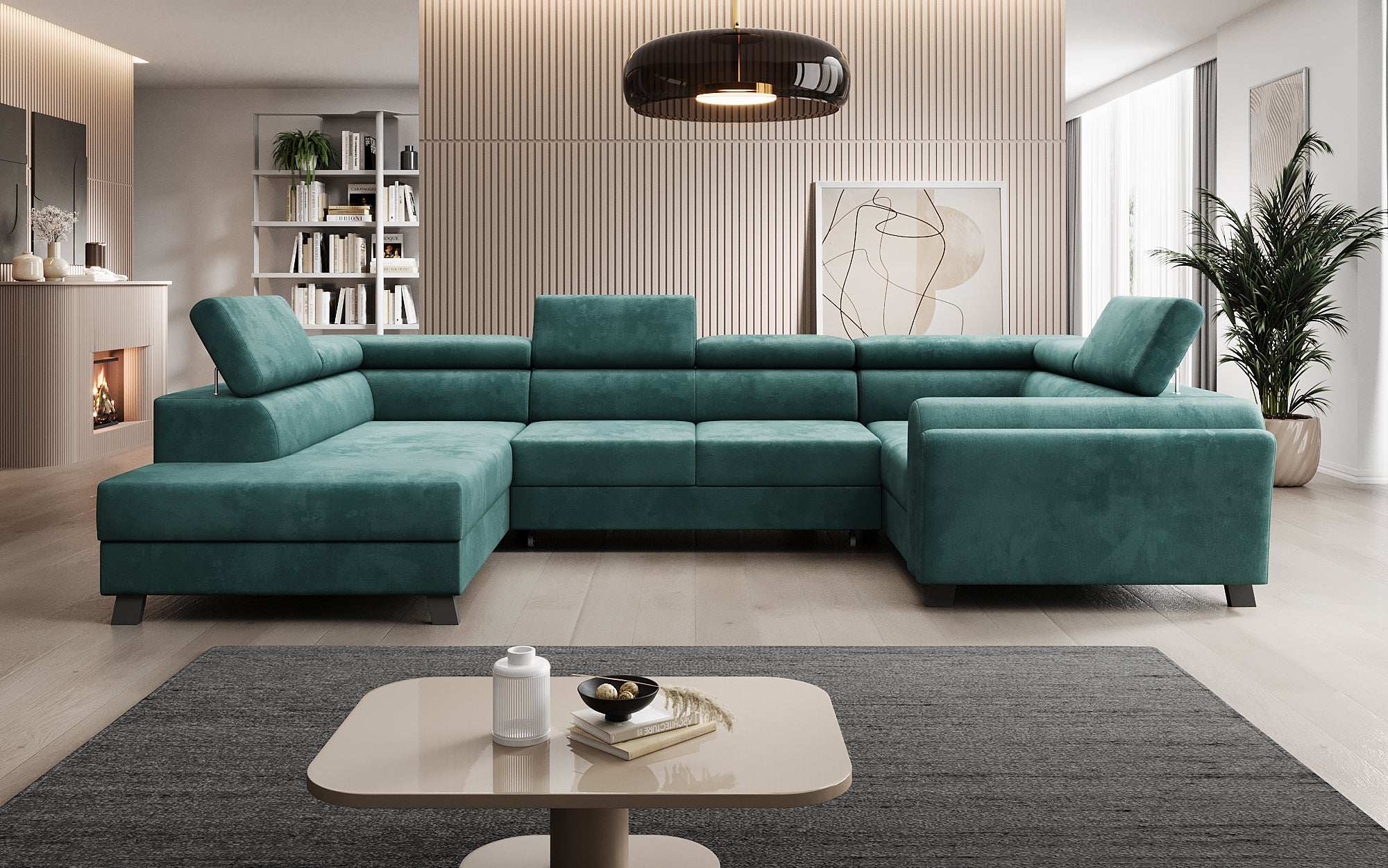 Canapé designer Emilio avec fonction couchage et rabattable