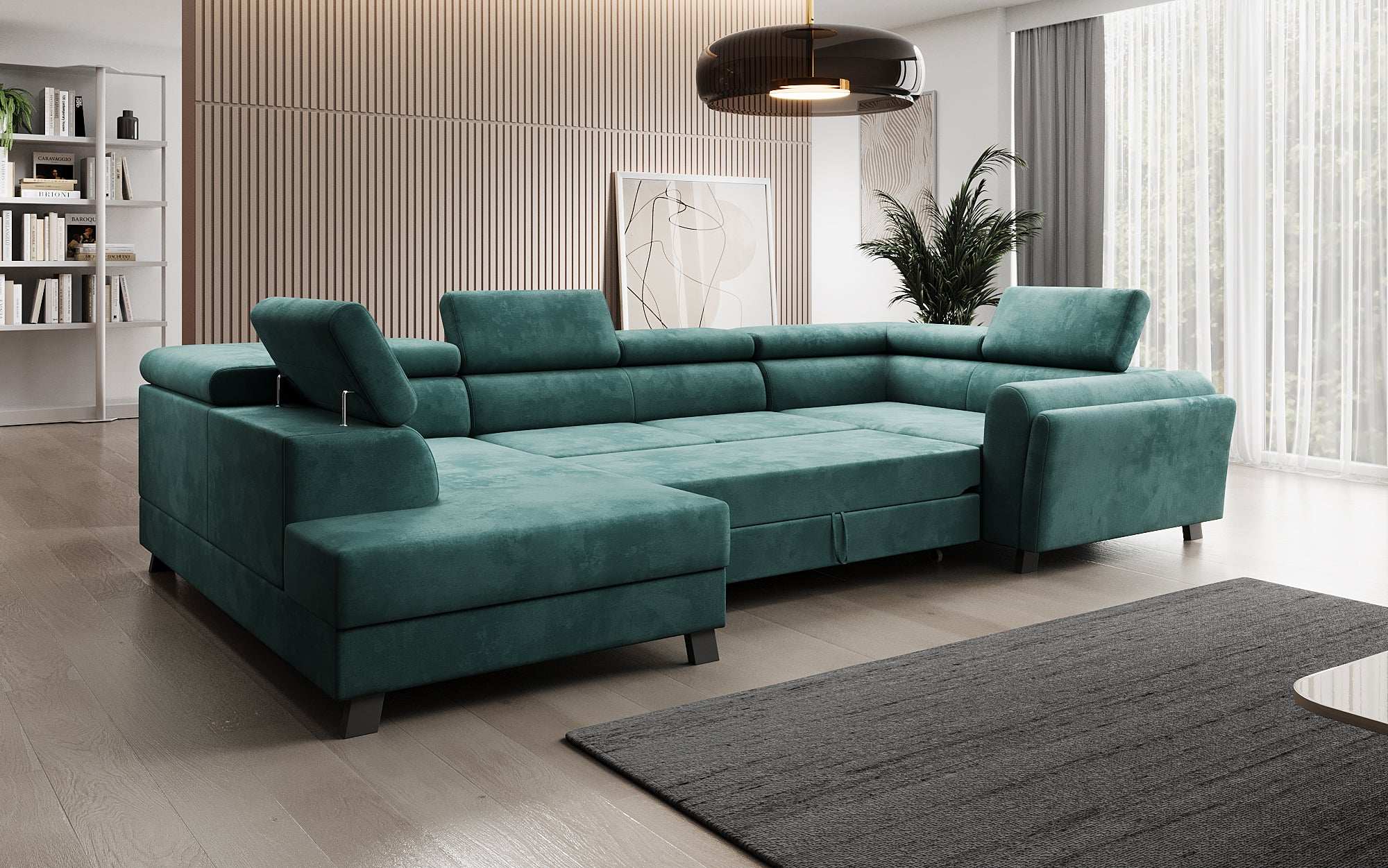 Canapé designer Emilio avec fonction couchage et rabattable