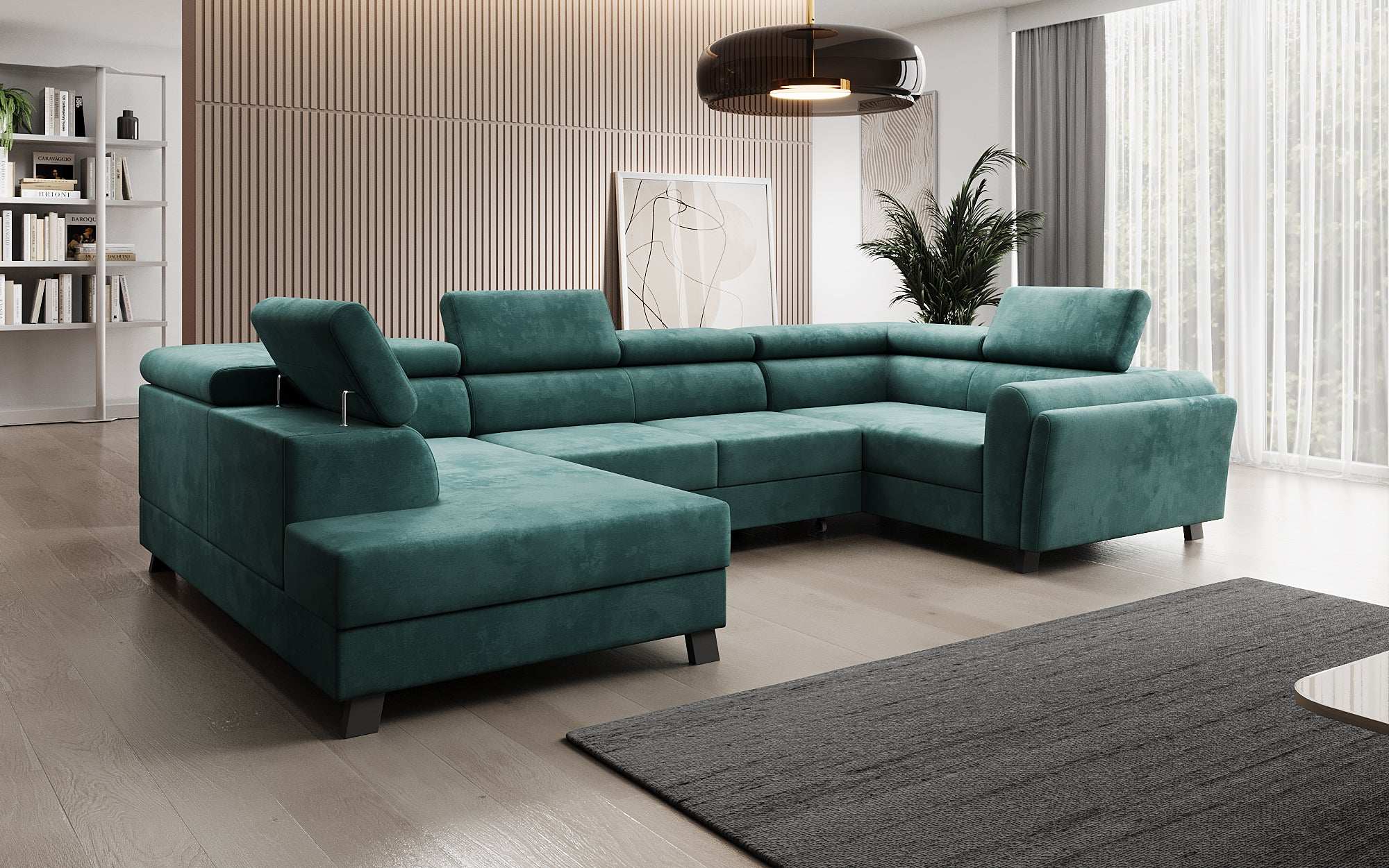 Canapé designer Emilio avec fonction couchage et rabattable
