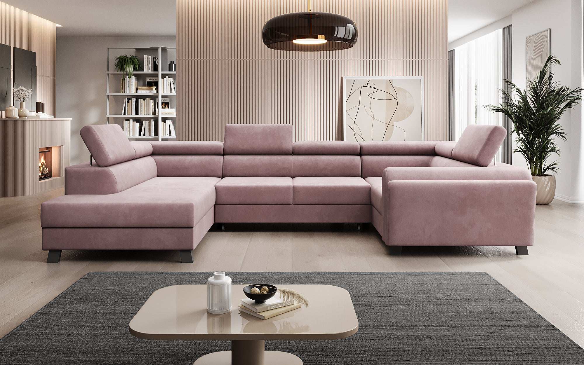 Canapé designer Emilio avec fonction couchage et rabattable