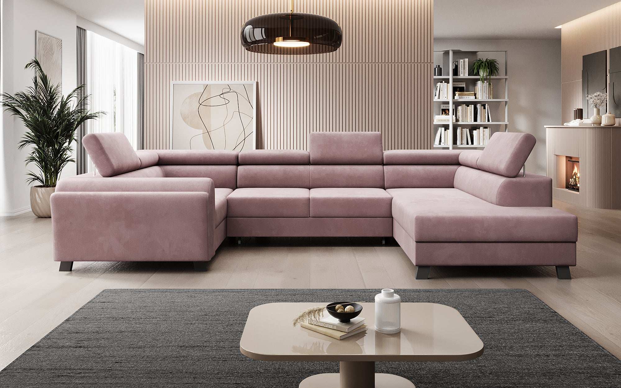 Canapé designer Emilio avec fonction couchage et rabattable