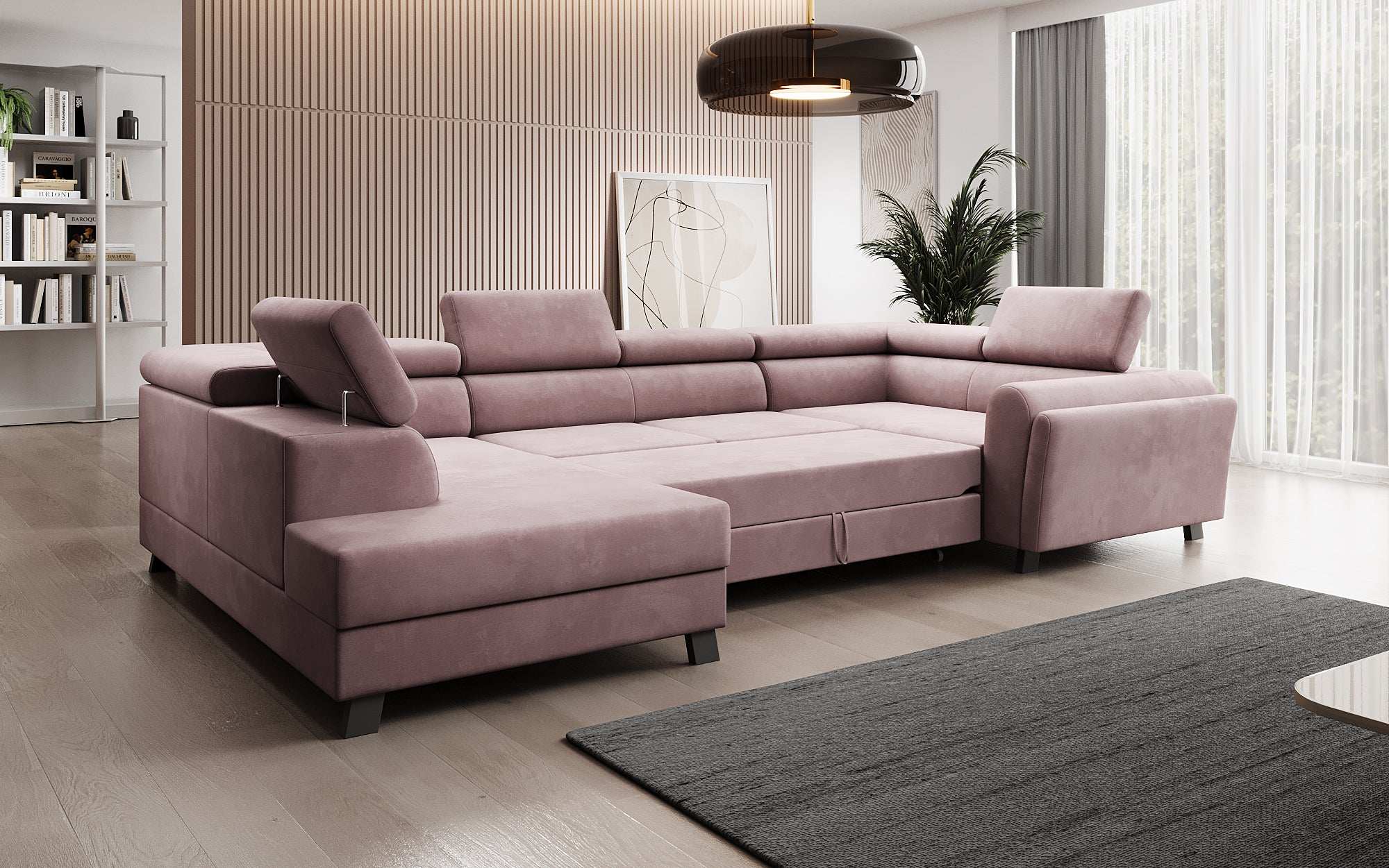 Canapé designer Emilio avec fonction couchage et rabattable