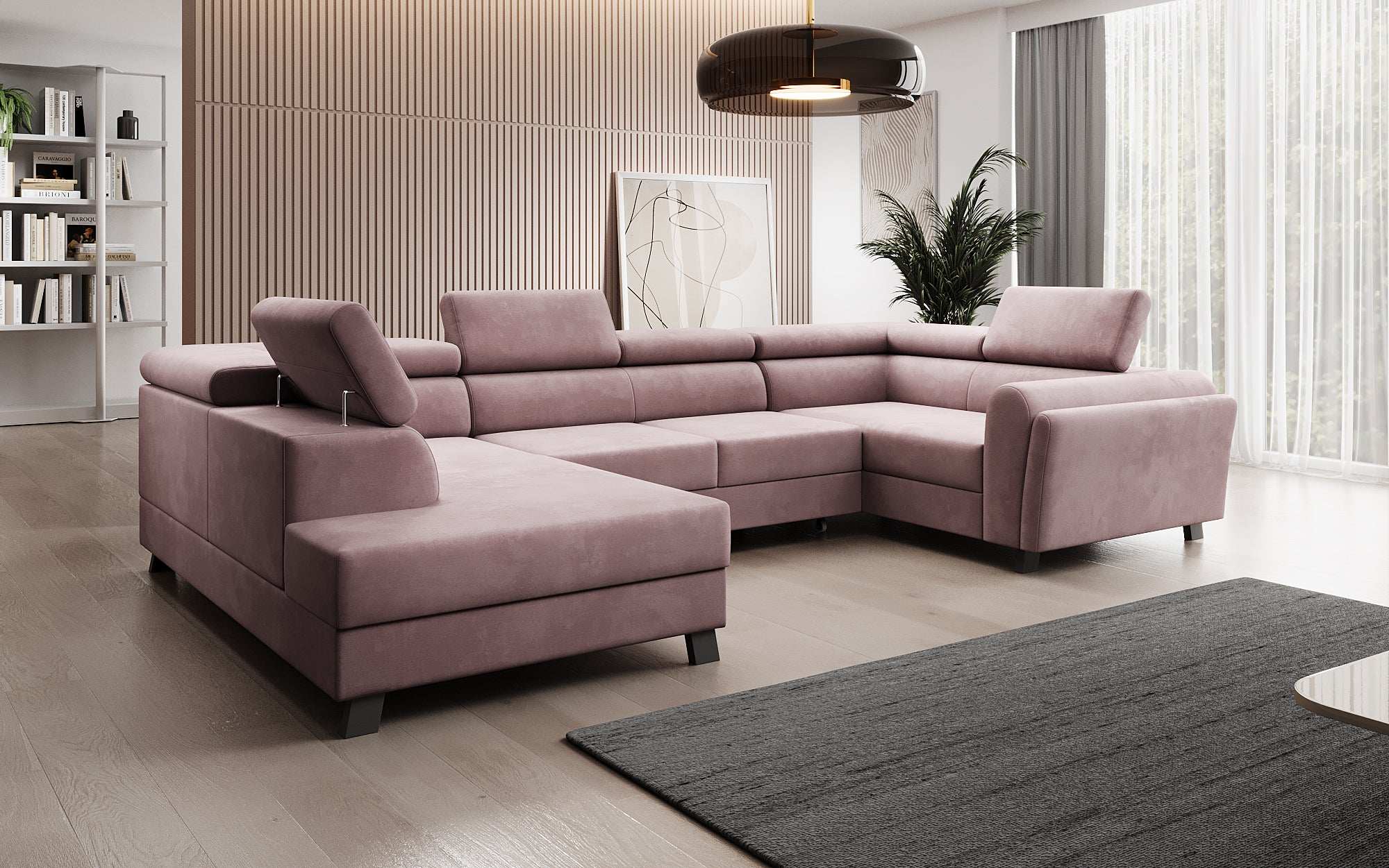 Canapé designer Emilio avec fonction couchage et rabattable