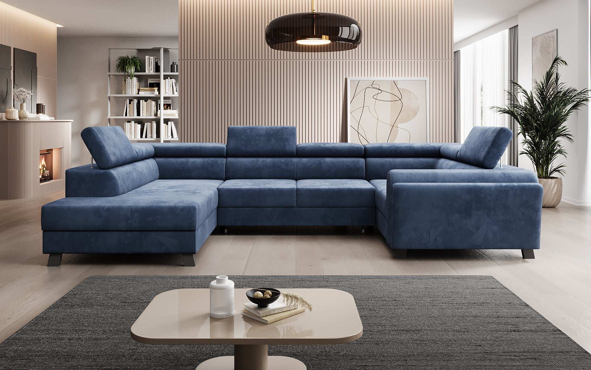 Canapé designer Emilio avec fonction couchage et rabattable
