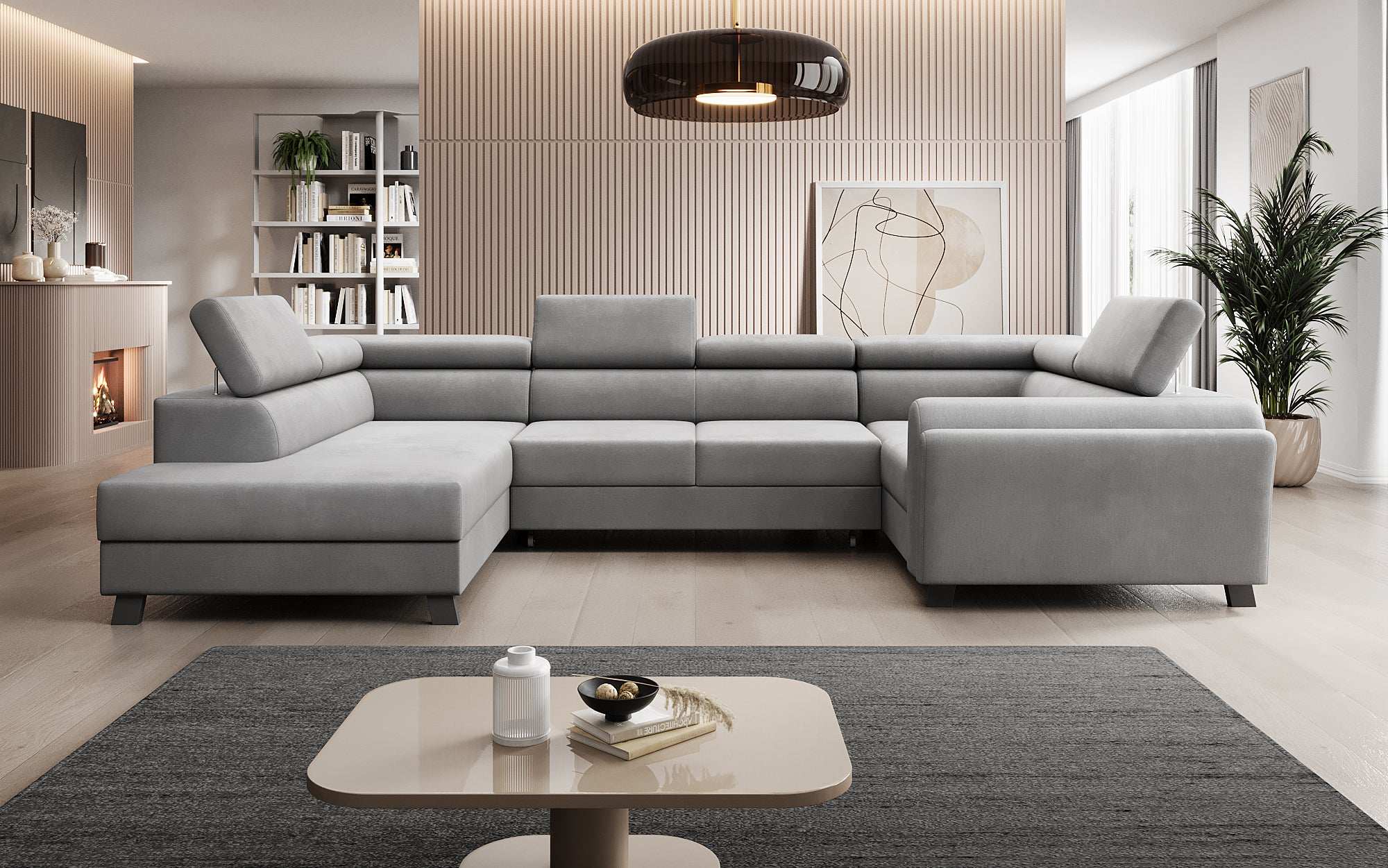 Canapé designer Emilio avec fonction couchage et rabattable
