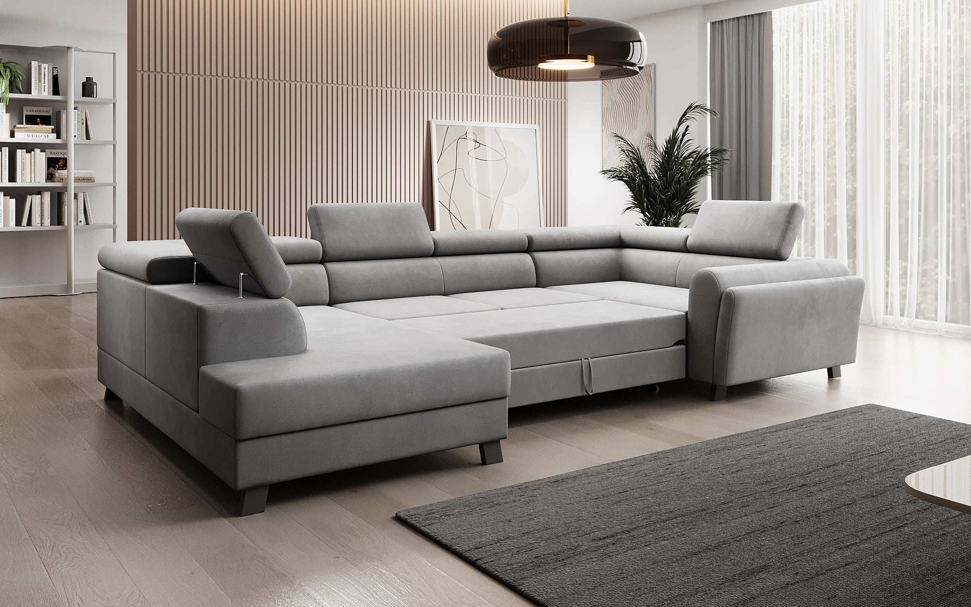 Canapé designer Emilio avec fonction couchage et rabattable