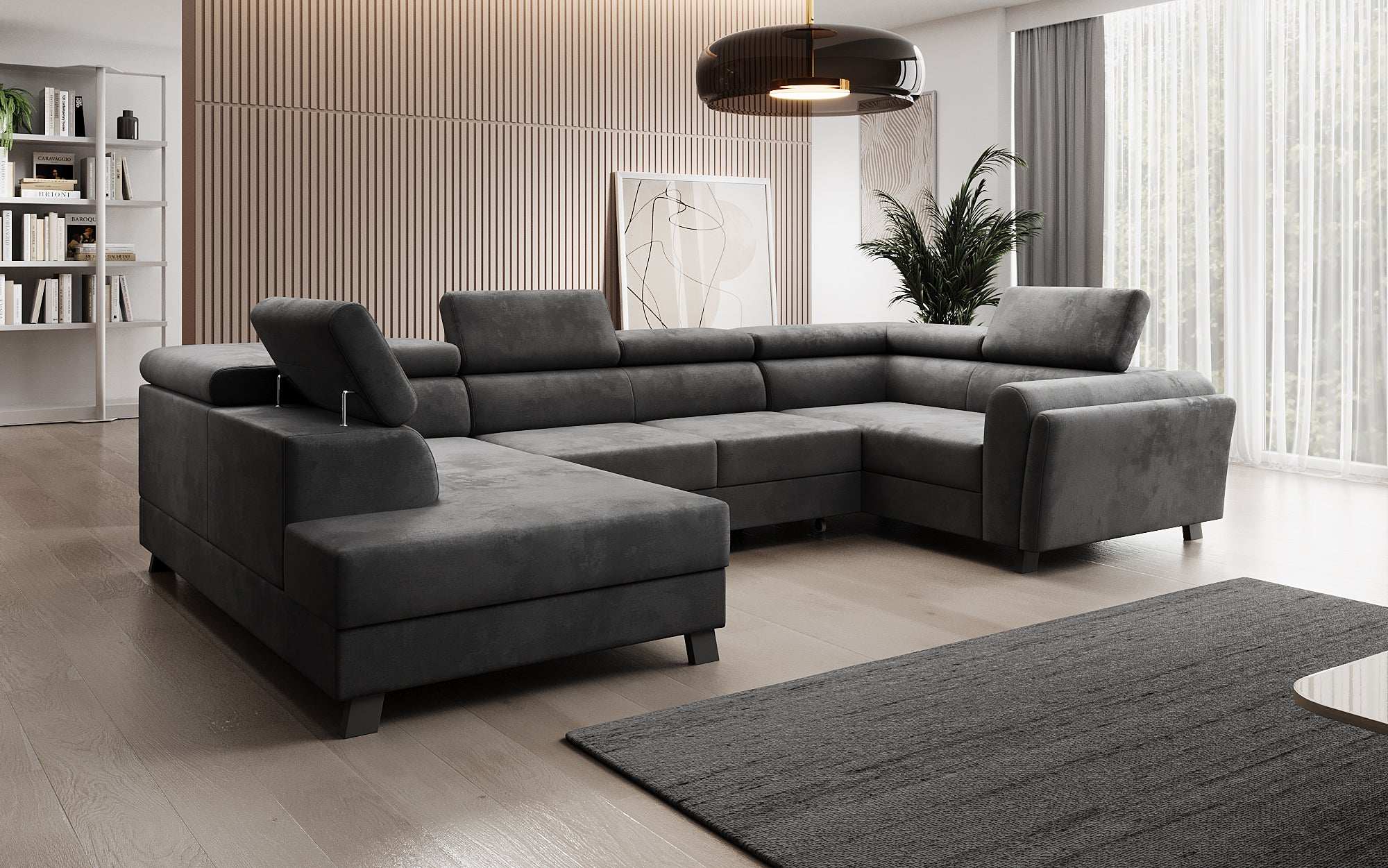 Canapé designer Emilio avec fonction couchage et rabattable