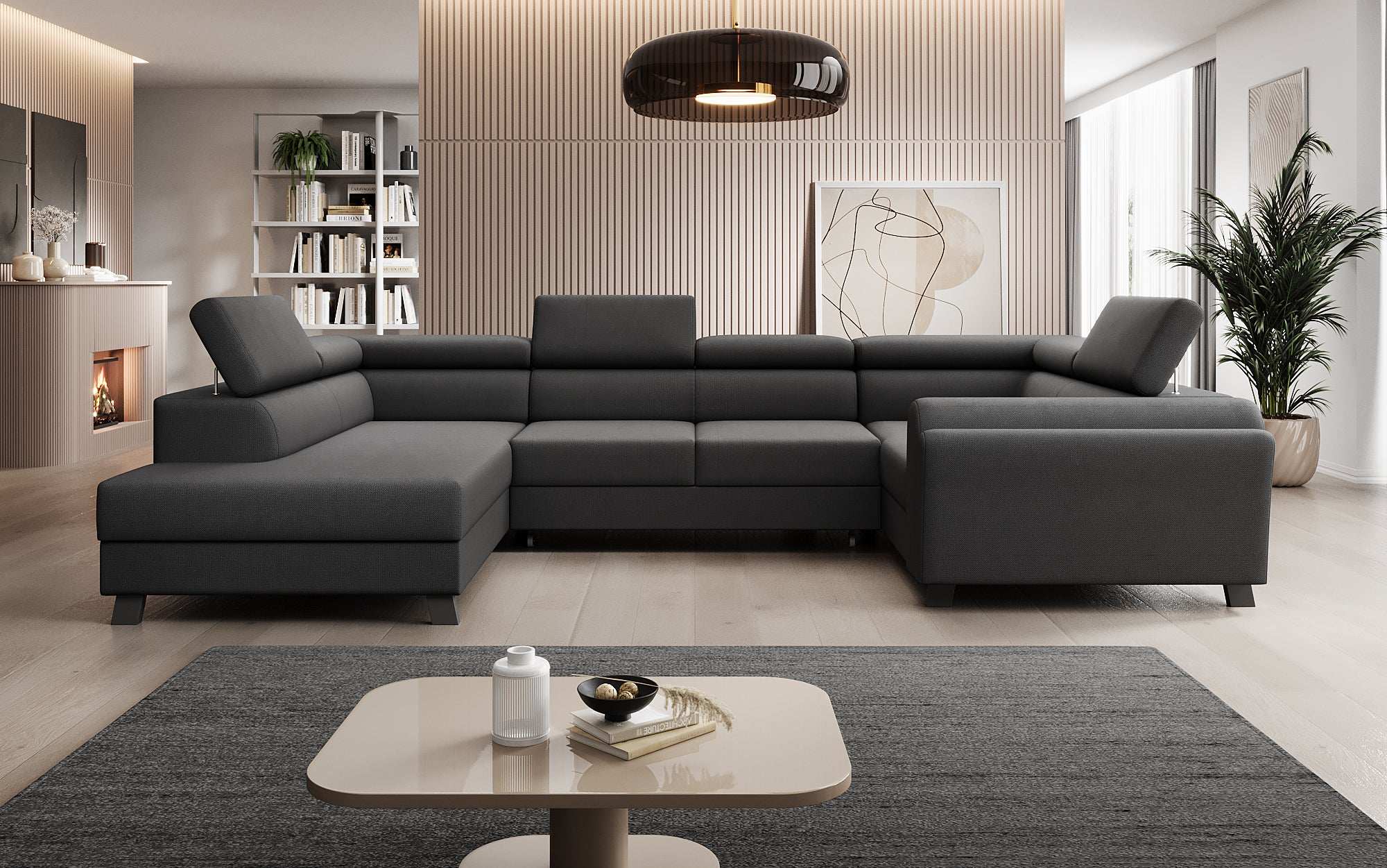 Canapé designer Emilio avec fonction couchage et rabattable