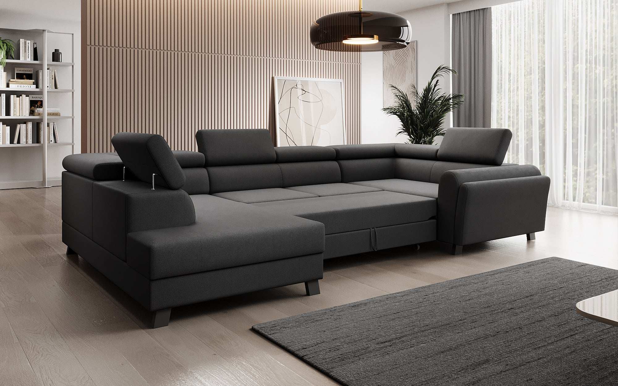 Canapé designer Emilio avec fonction couchage et rabattable