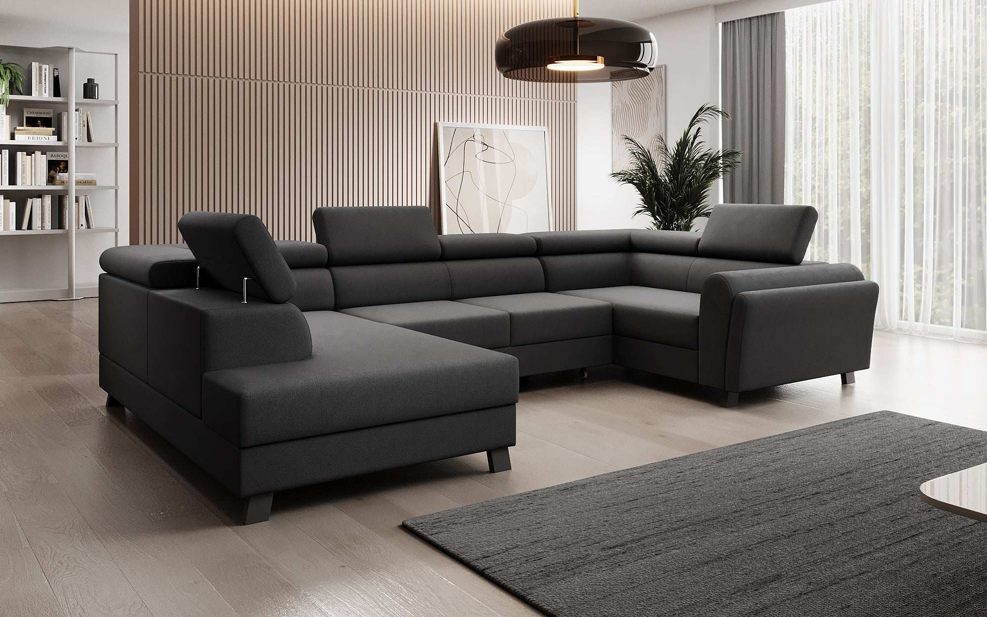 Canapé designer Emilio avec fonction couchage et rabattable