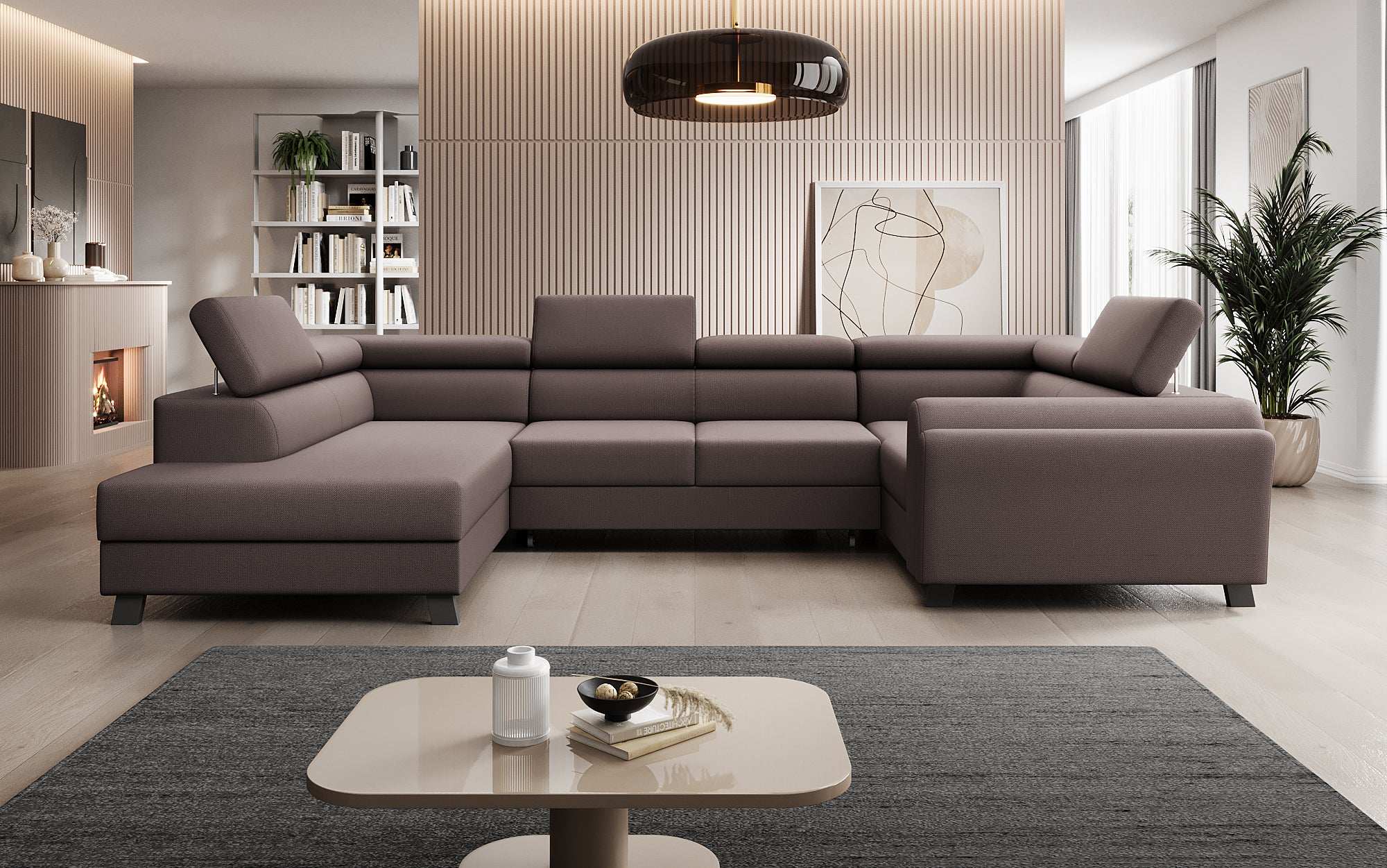 Canapé designer Emilio avec fonction couchage et rabattable