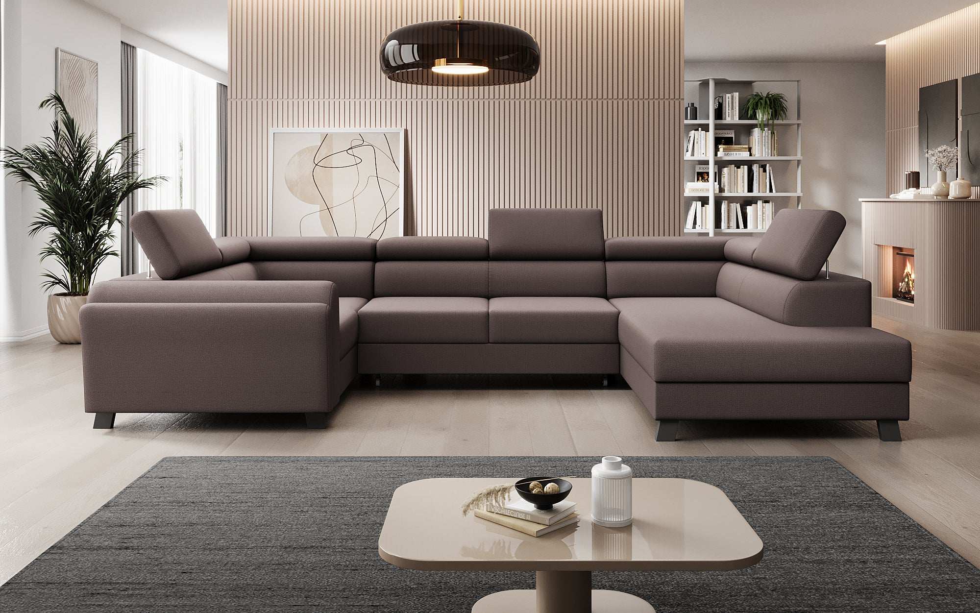 Canapé designer Emilio avec fonction couchage et rabattable