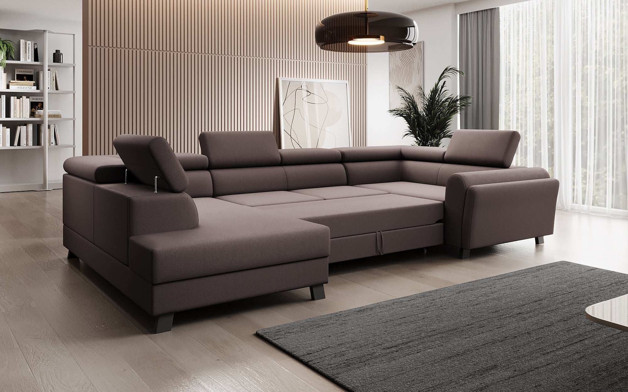 Canapé designer Emilio avec fonction couchage et rabattable
