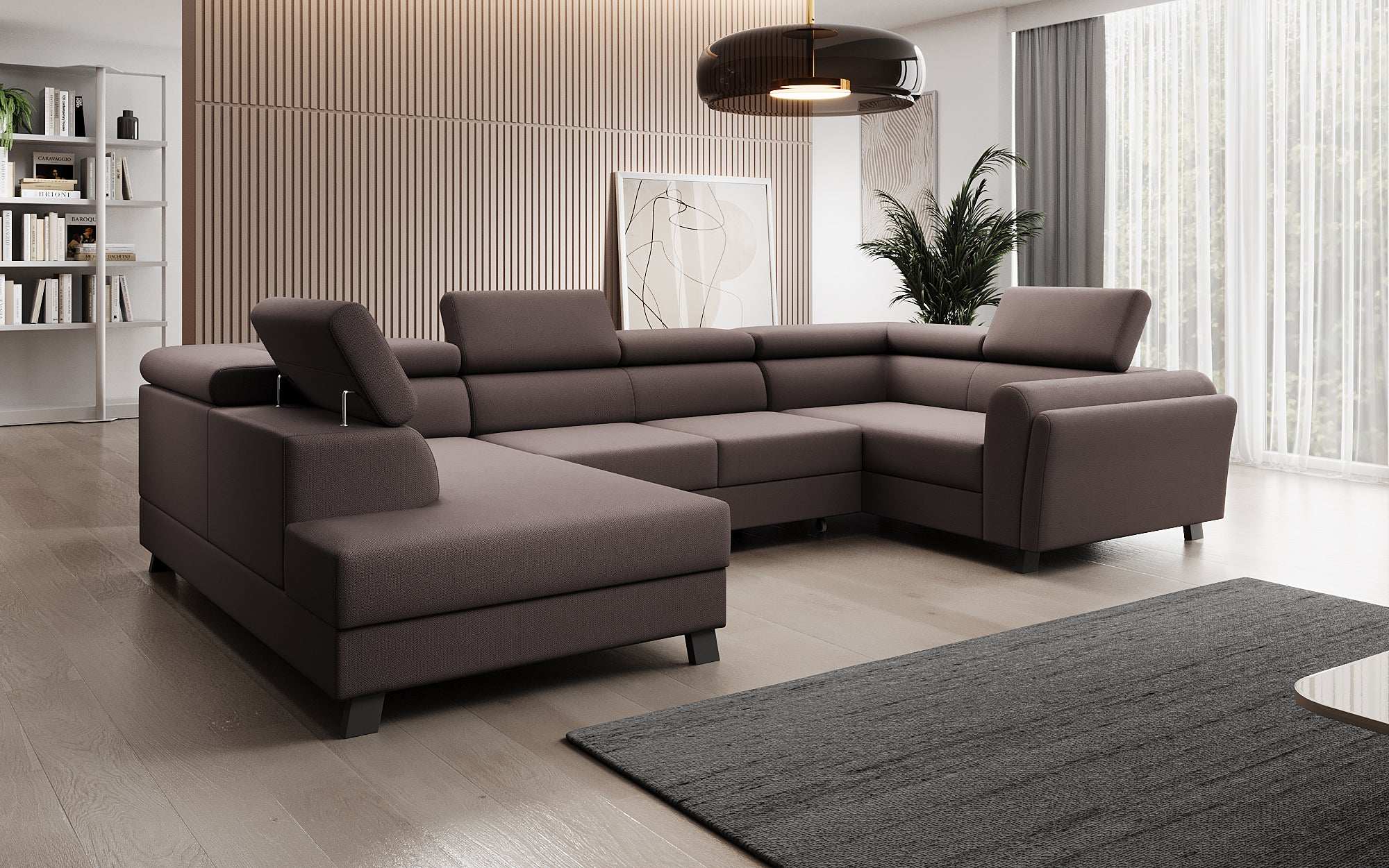 Canapé designer Emilio avec fonction couchage et rabattable