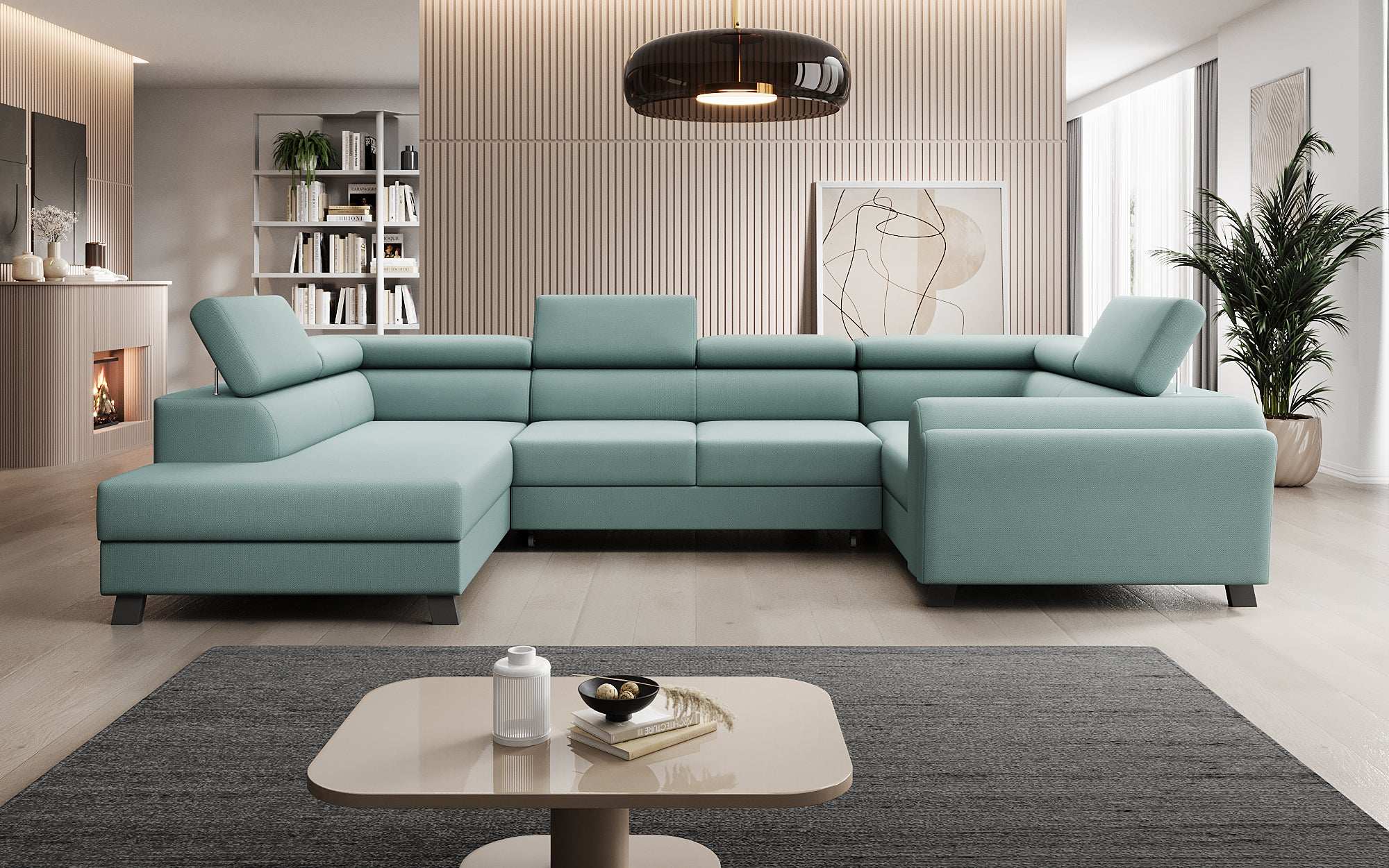 Canapé designer Emilio avec fonction couchage et rabattable